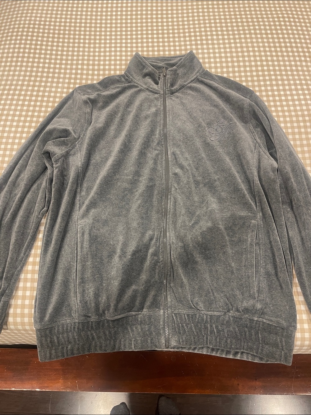 Sean John Gray Full-Zip Velour Jacket and pants set